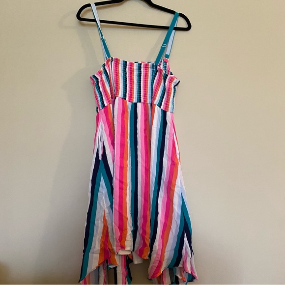 Torrid Midi Guaze Striped Dress 2 - Picture 4 of 8